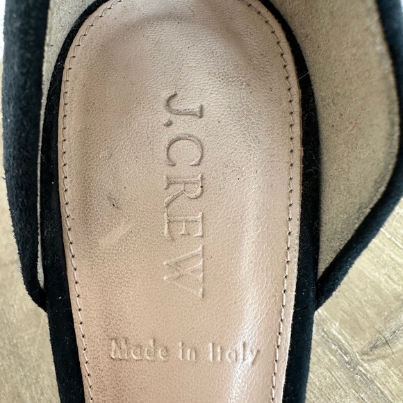 J Crew Elsie D'Orsay Suede Black High Heels Size 8 - Picture 10 of 13